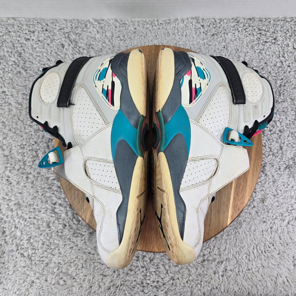 Jordan 8 Retro South Beach 2018 White Turbo Green Sneakers Mens 10 305381-113 - Picture 8 of 12